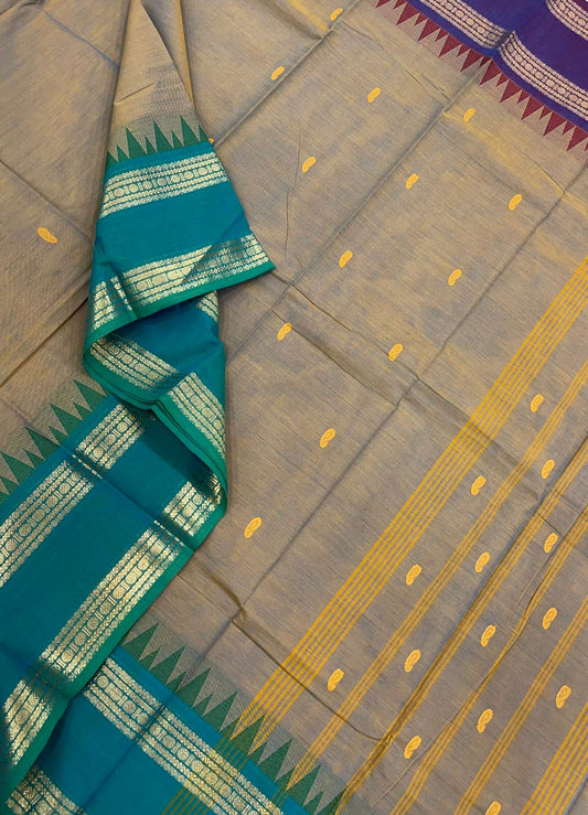 Kanchi cotton| rettaipet x temple Zari X gangajamuna | twotone