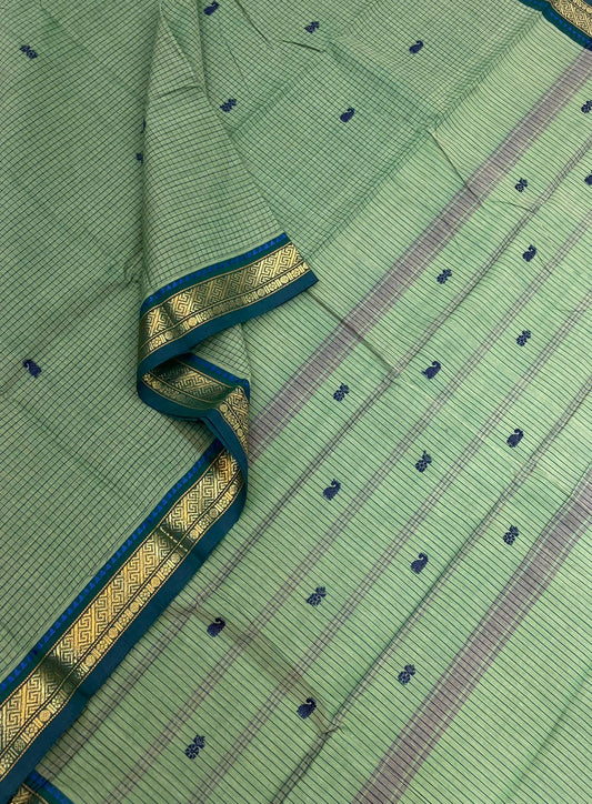 Chettinad cotton saree | podi kattam X green