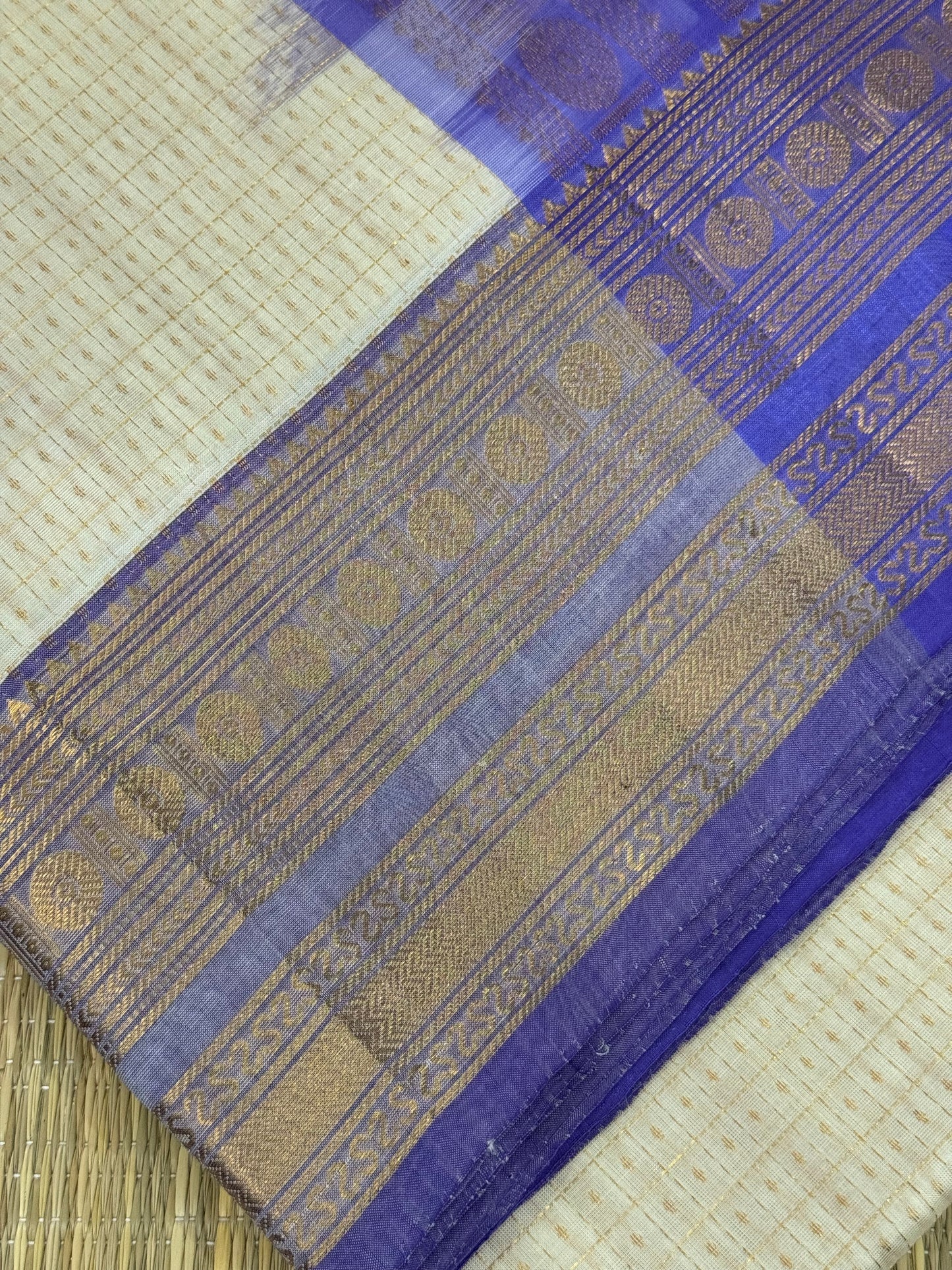 Cotton Silk Sarees |Pearl white X Lavendar