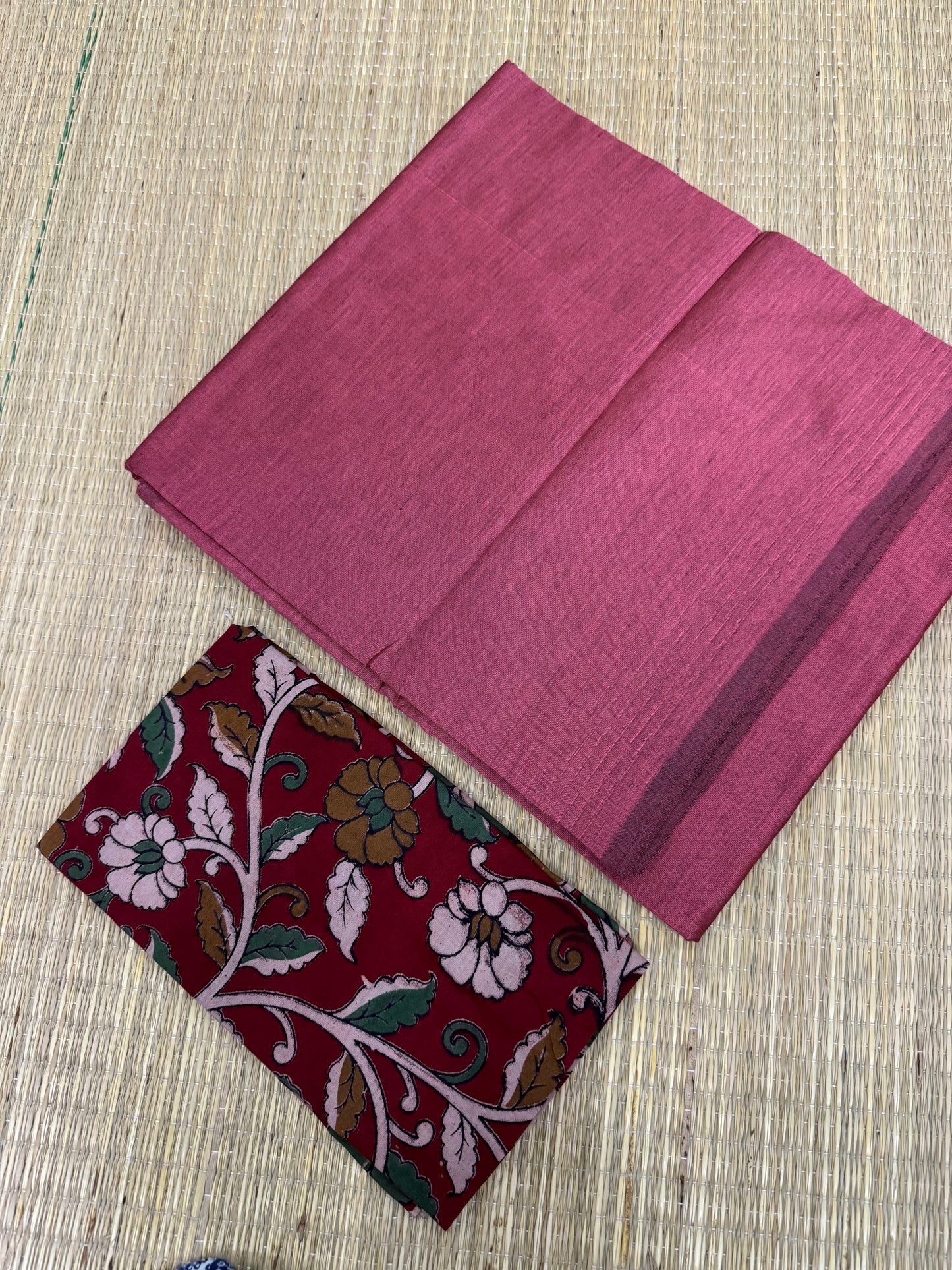 Plain soft cotton | KALAMKARI x cherry pink