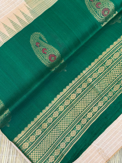 Silk Cotton Sarees  |mango border |lines motif