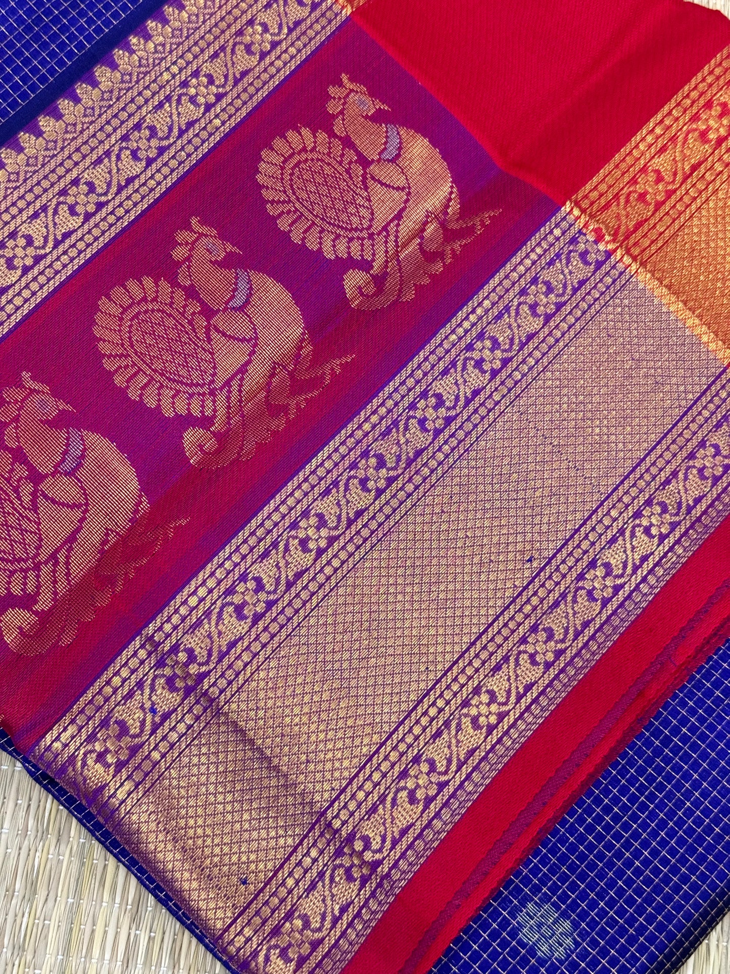 Cotton Silk Sarees | Brown X Blue