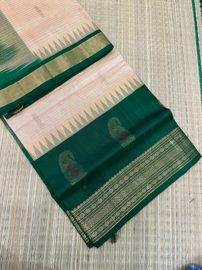 Silk Cotton Sarees  |mango border |lines motif