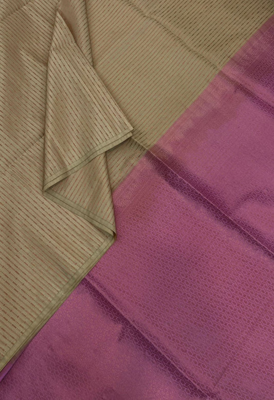 Vegan Silk Sarees Online | Cream X Pink