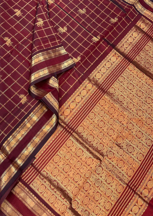 Kanchi Silk Cotton Sarees | maan X kattam |  Aaraku x Gold