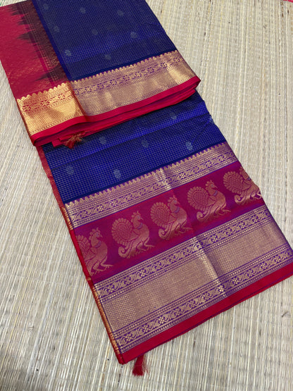 Cotton Silk Sarees | Brown X Blue