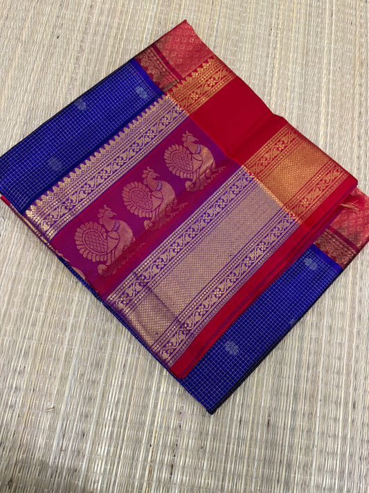 Cotton Silk Sarees | Brown X Blue