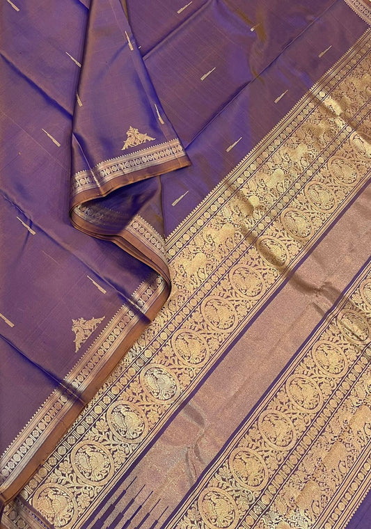 Pure Kanjivarams | Handwoven Luxury | LAVENDAR | RettaiMayil X MalliMoggu