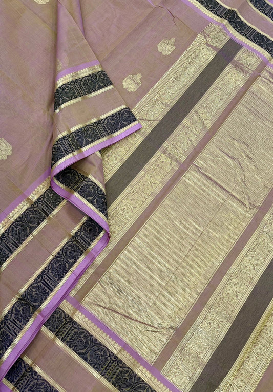 Pure Handloom Kanchi rich Cotton Saree | thaer buttaX Zari | pastel lavender