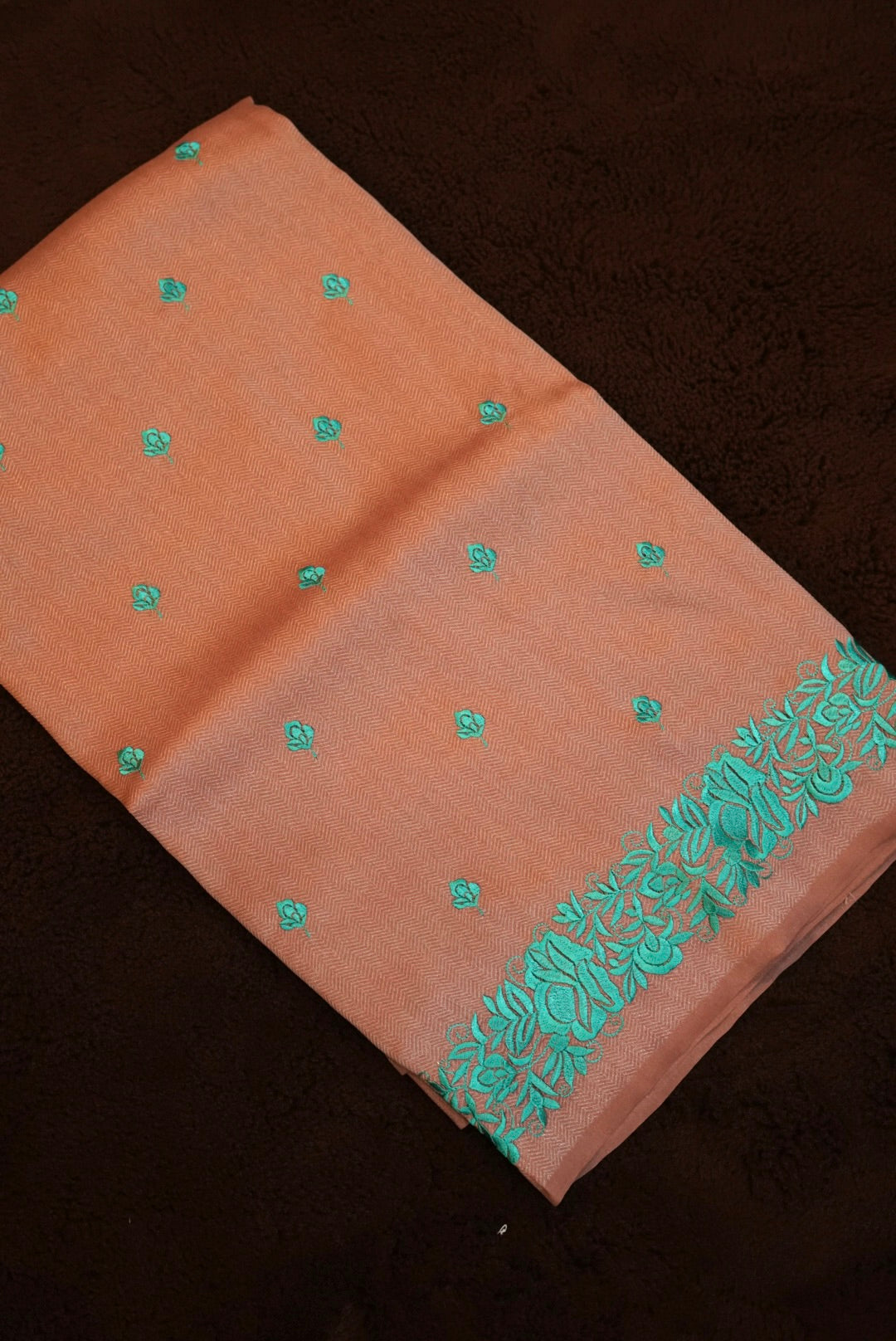 Kadhi Jute Cotton | Peach X Blue