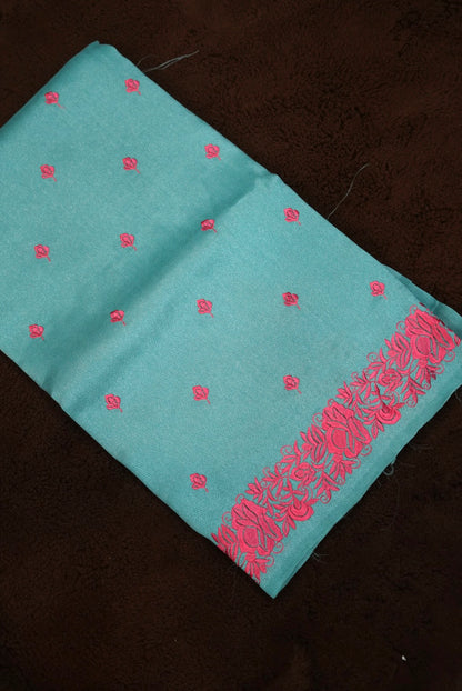 Kadhi Jute Cotton | SkyBlue X Pink