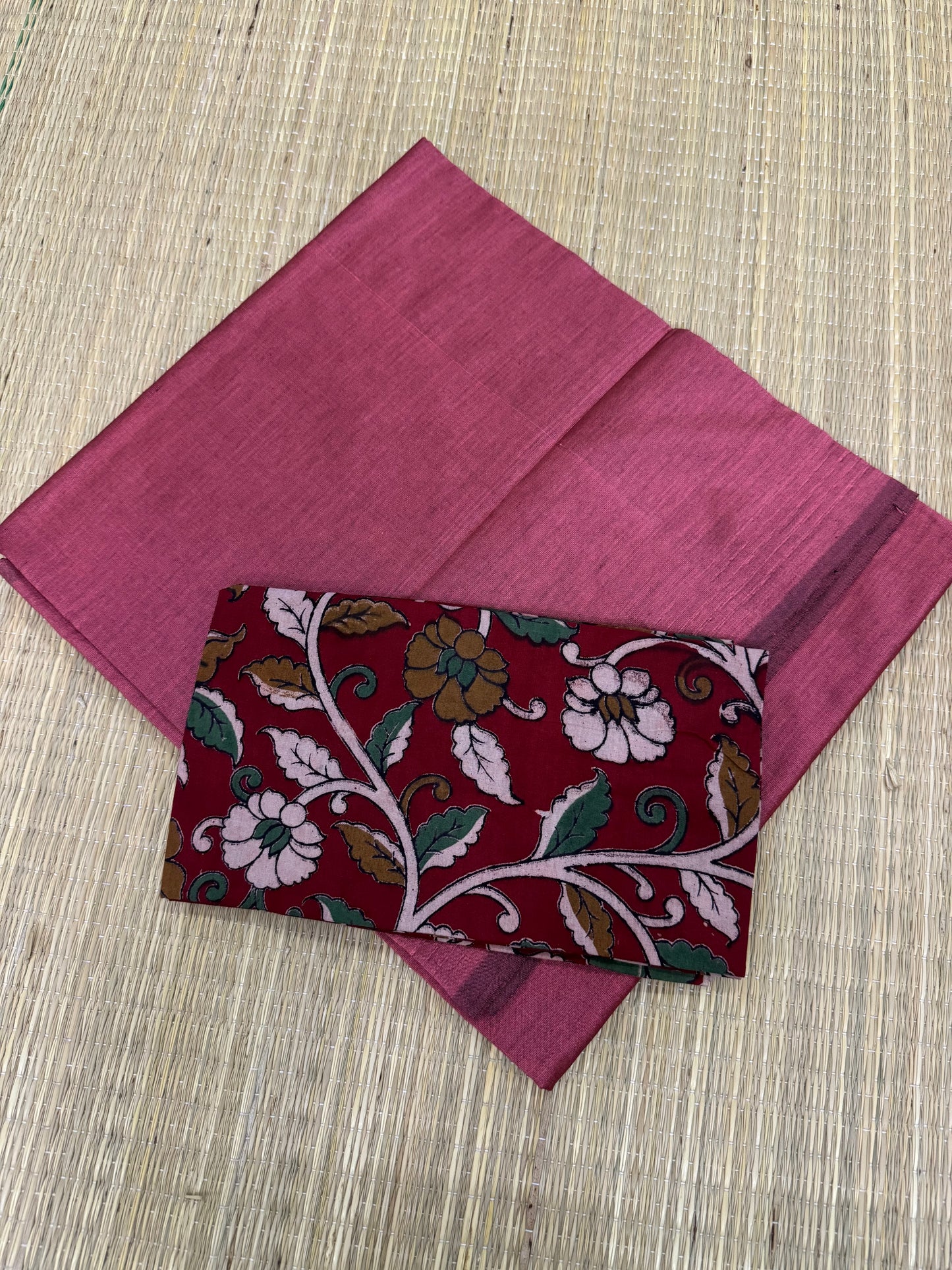 Plain soft cotton | KALAMKARI x cherry pink