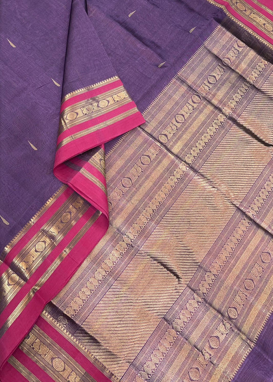 Kanchi Silk Cotton Sarees |malli moggu | Pastel lavendar X pink