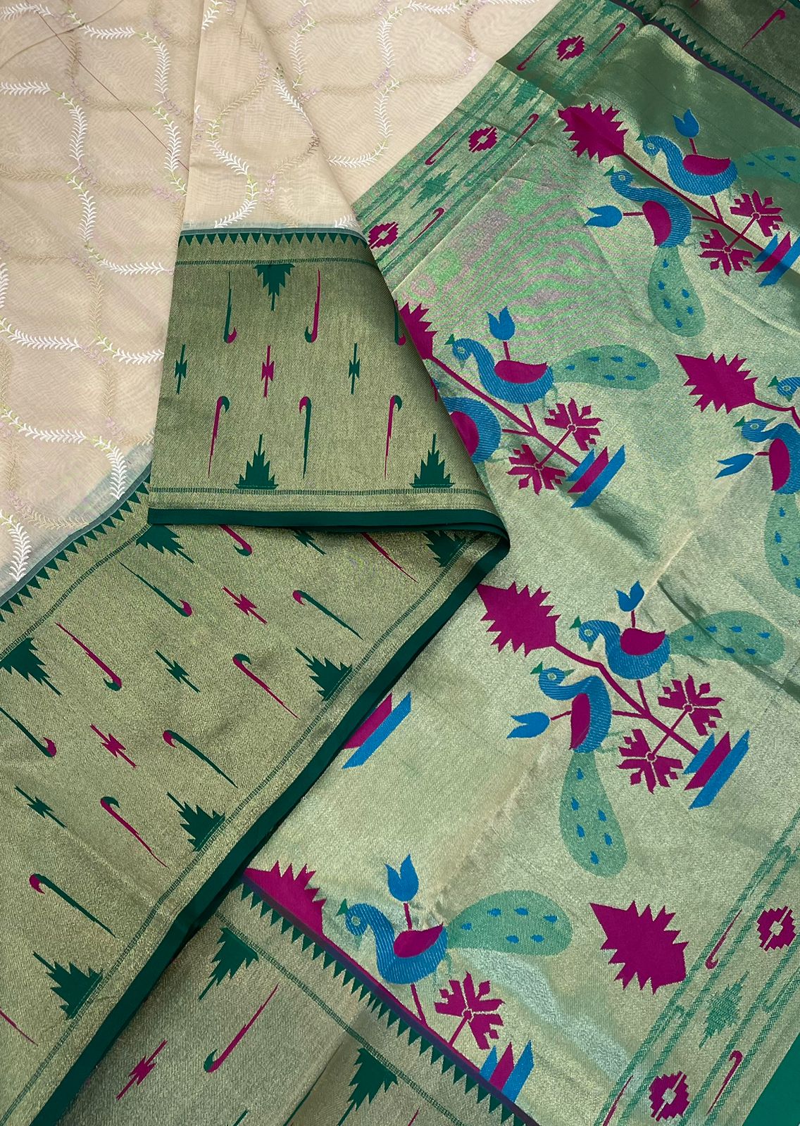 Mercerized semi silk cotton | PAITHANI X EMBROIDERY