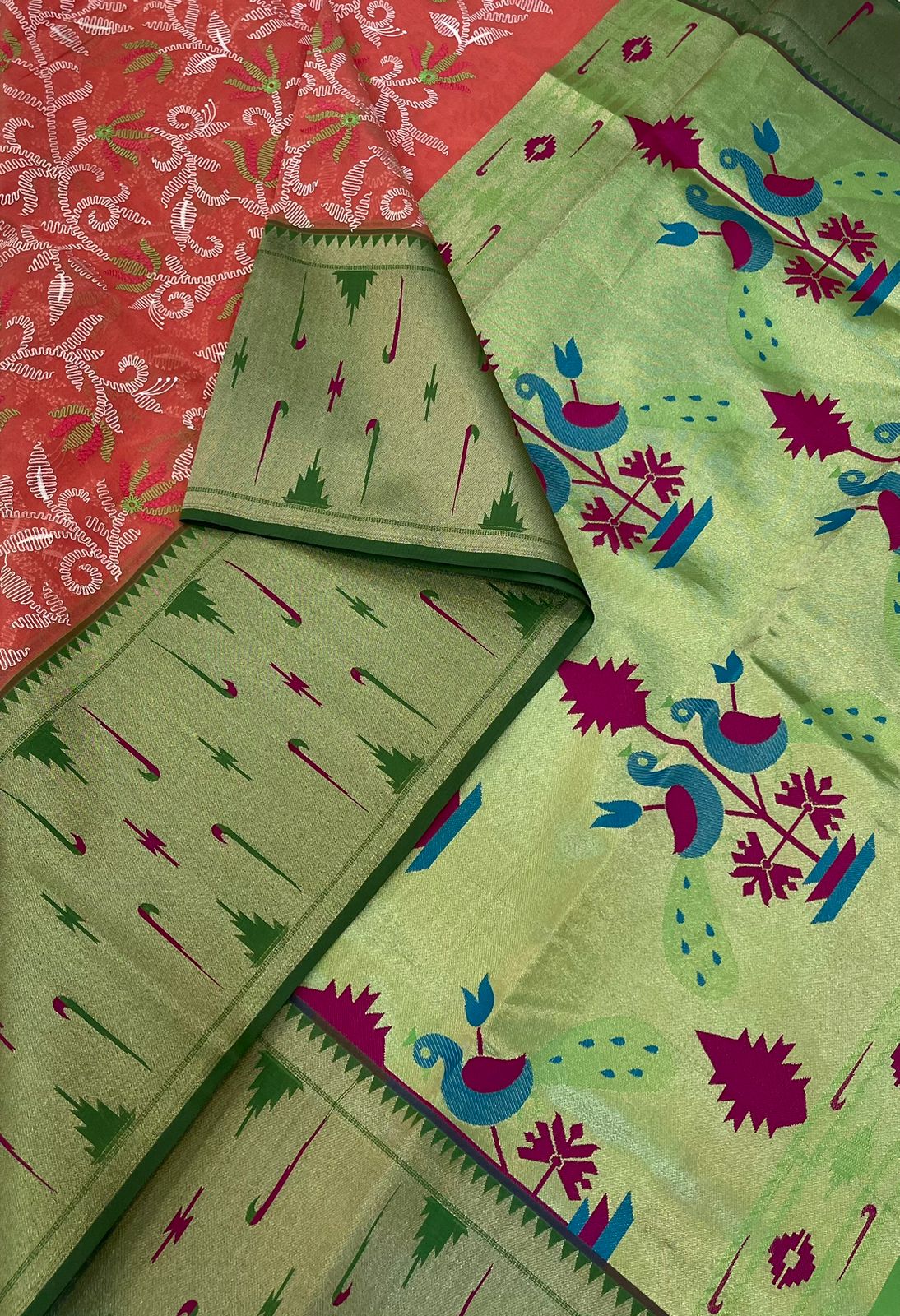 Mercerized semi silk cotton | PAITHANI X EMBROIDERY