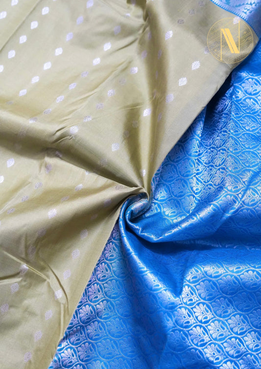 Kanchipuram Silk | Pastel X Silver