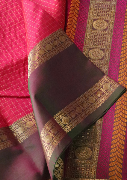 Light Blue Korvai Kanjivaram Handloom Silk Saree With Floral Motif –  Cherrypick